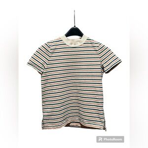 Madewell Striped Cotton Mock neck Tee– XS